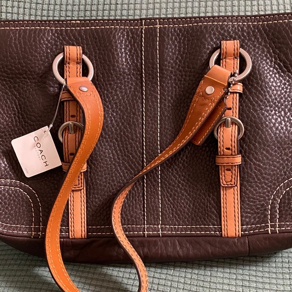 Coach Chocolate Brown and Tan Shoulder Bag New Vintage...